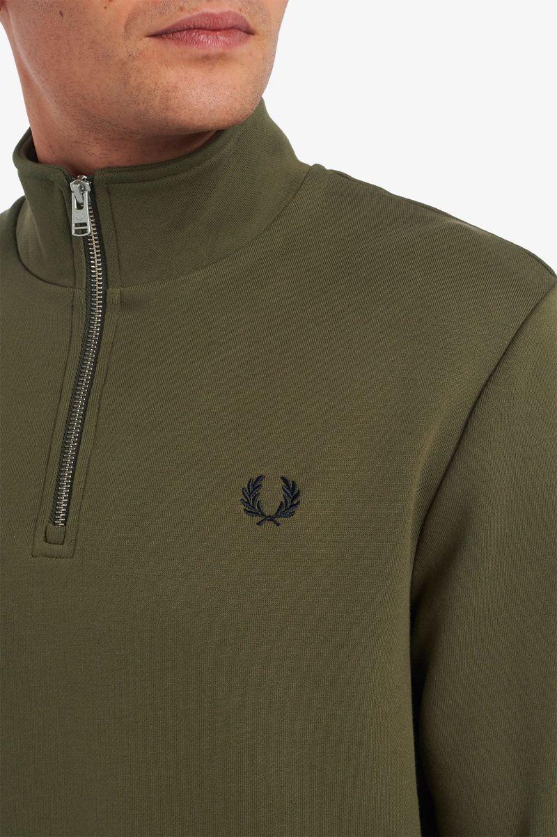 Green Fred Perry Half Zip Men's Sweatshirts | PH 1584KORI